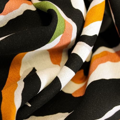 Viscose linnen multicolor met zebraprint